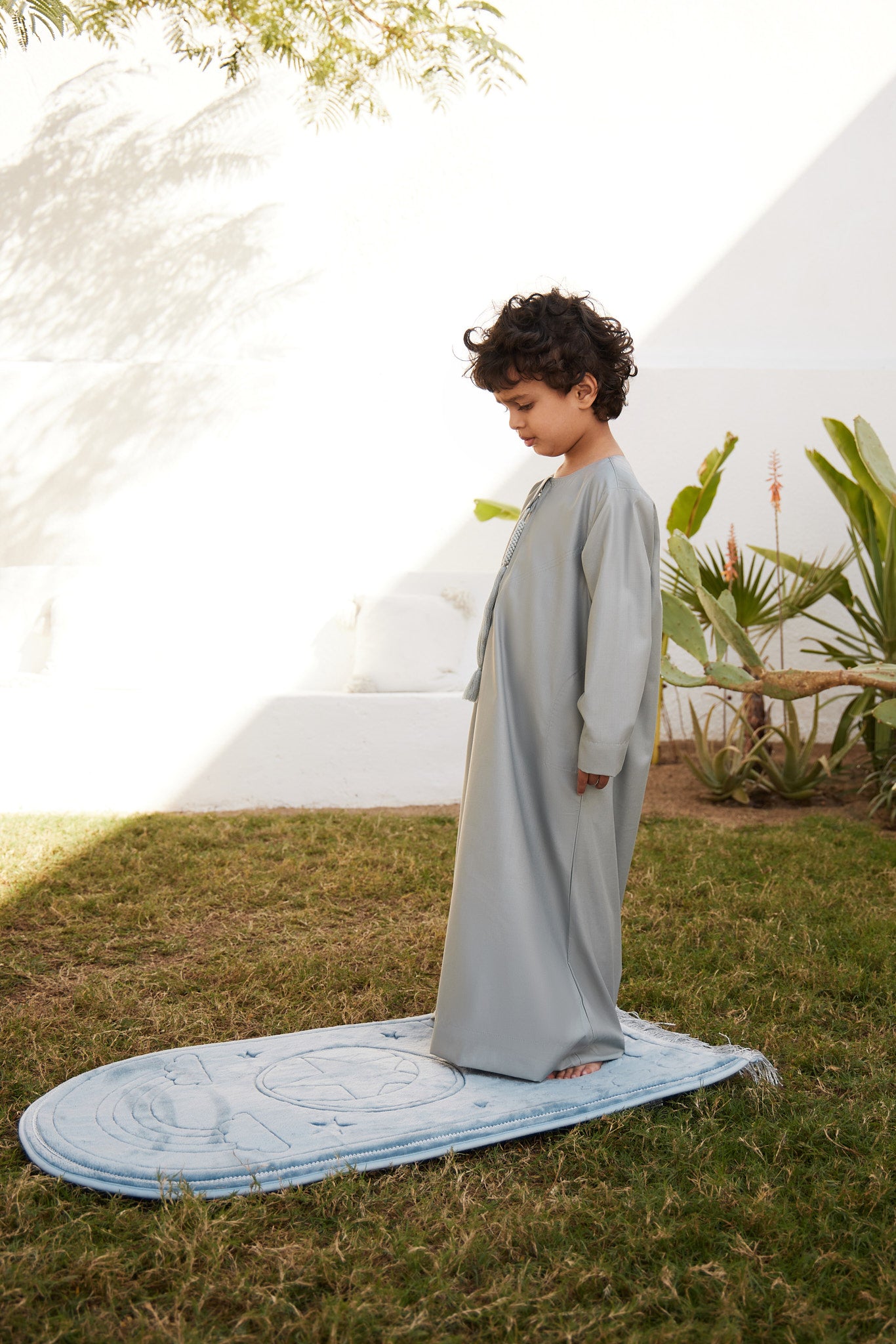 Kids Premium Emirati Thobe Sage Blue