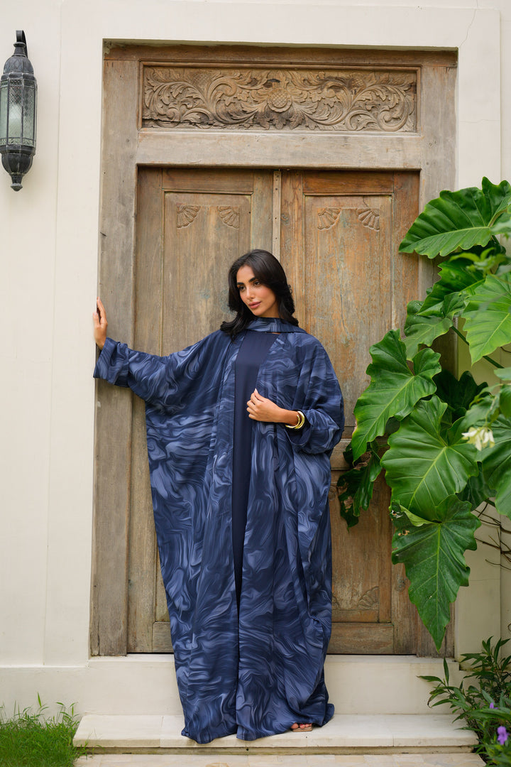 Marble Navy abaya