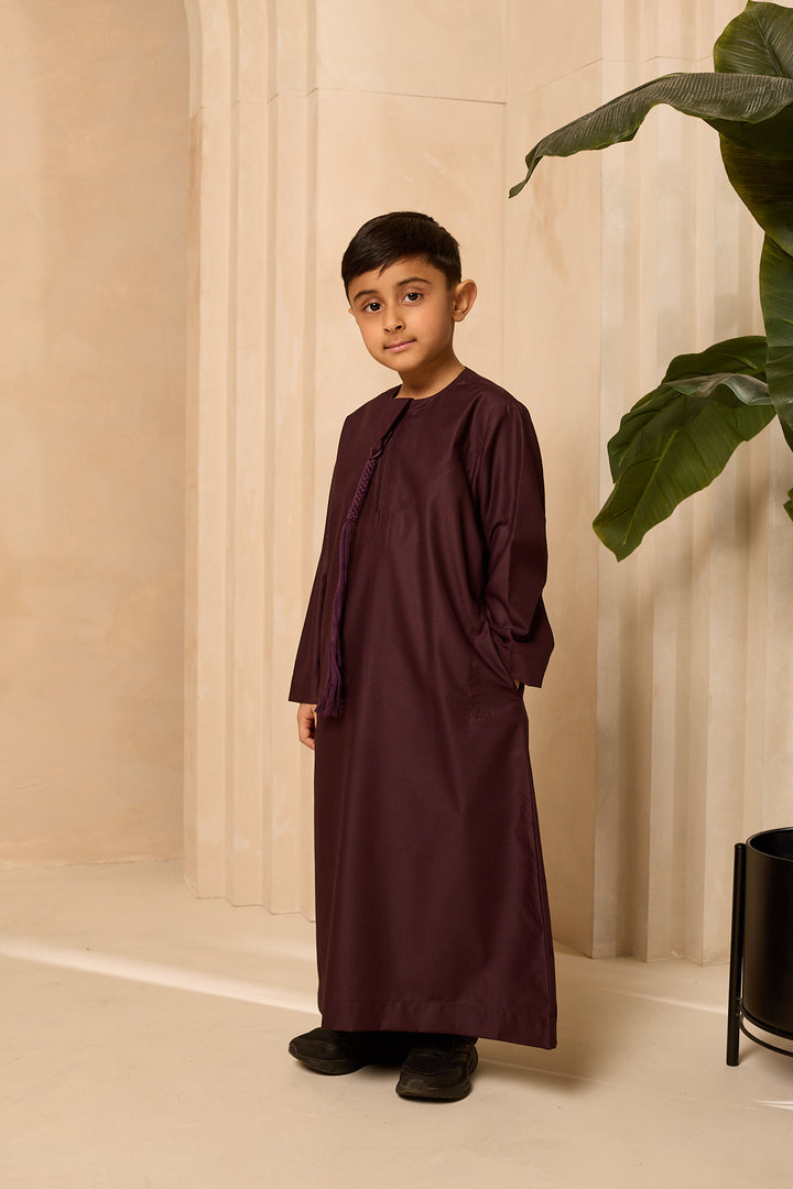 Kids Emirati Thobe Plum