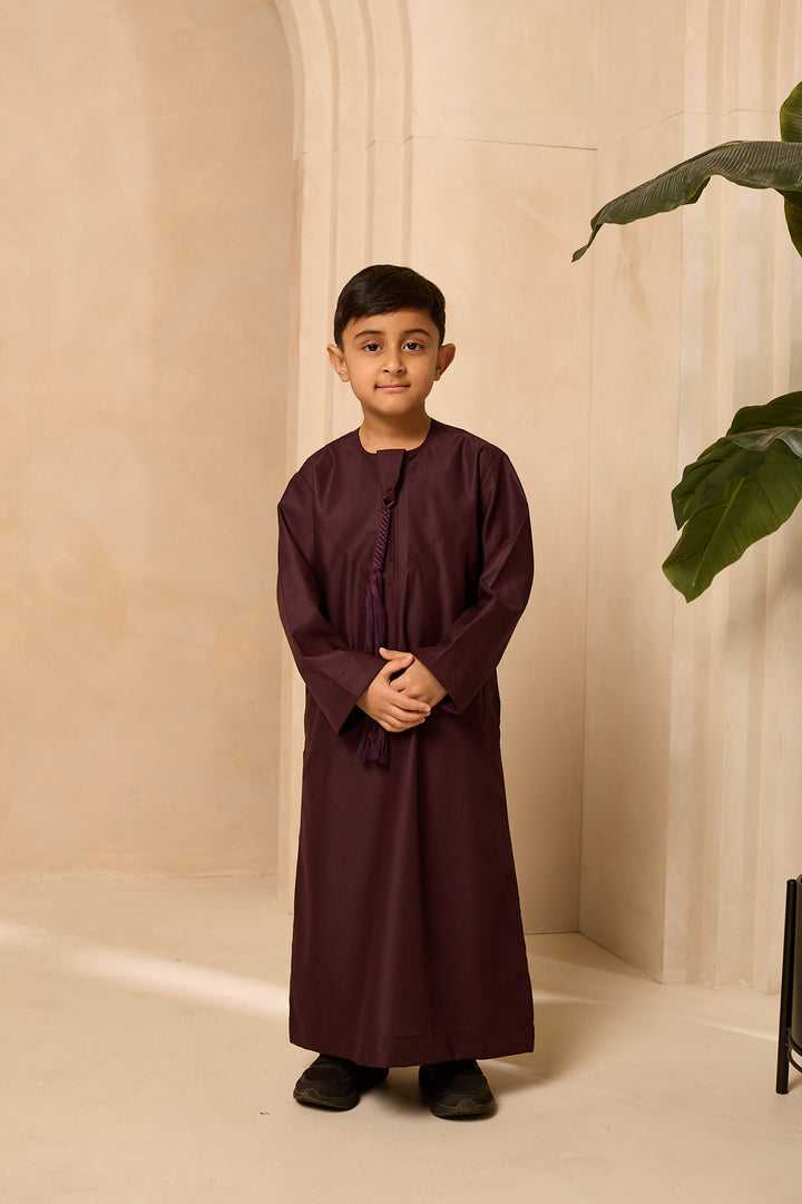 Kids Emirati Thobe Plum