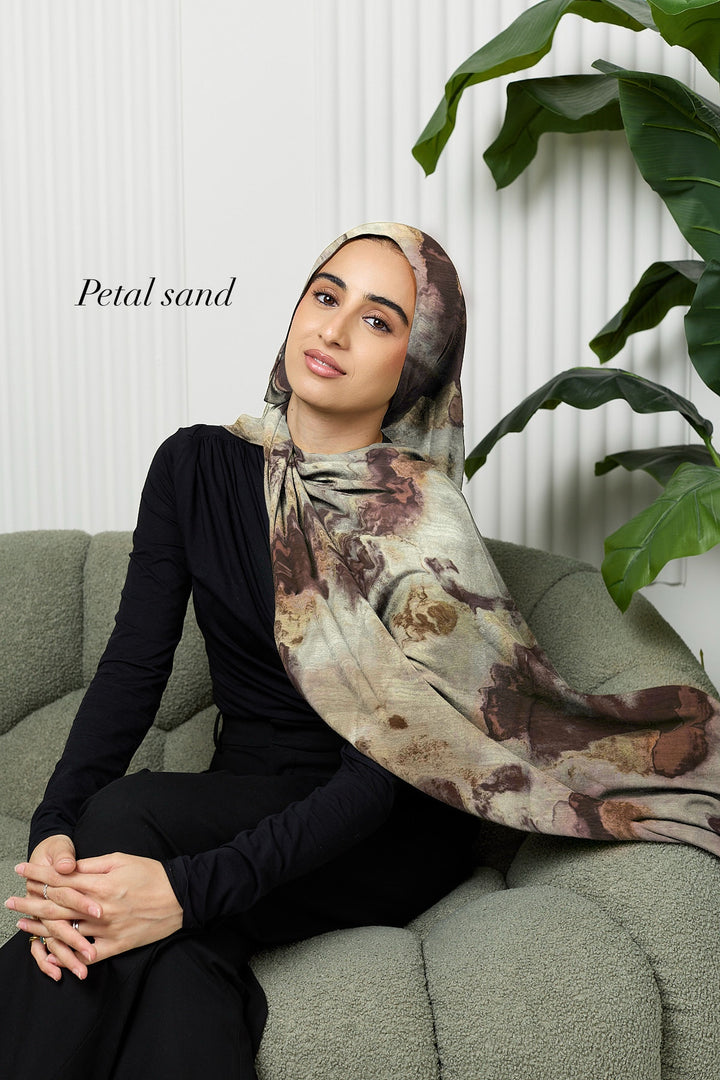 Autumnal printed modal hijab