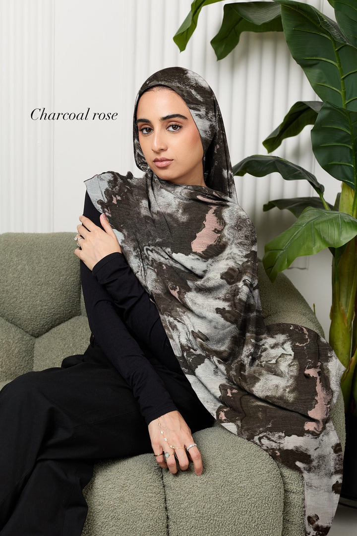 Autumnal printed modal hijab
