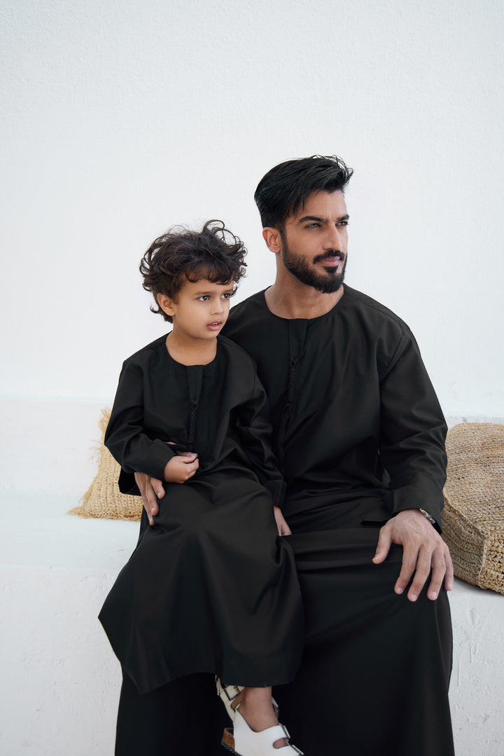 Kids Premium Emirati Thobe Black