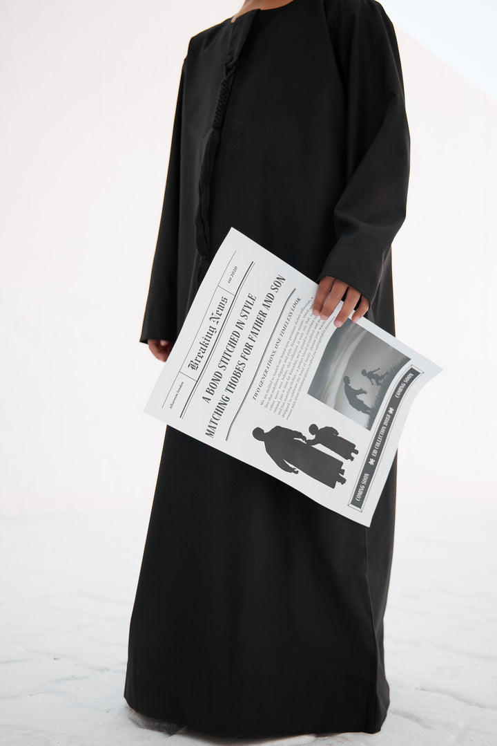 Kids Premium Emirati Thobe Black