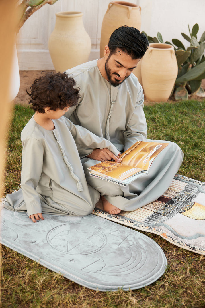 Kids Premium Emirati Thobe Sage Blue